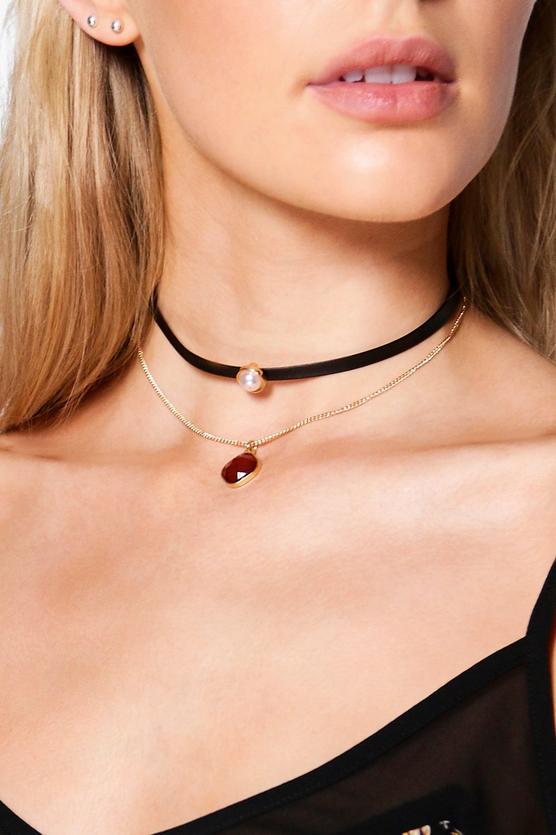 Multi Stone Pendant Choker Multi Pack